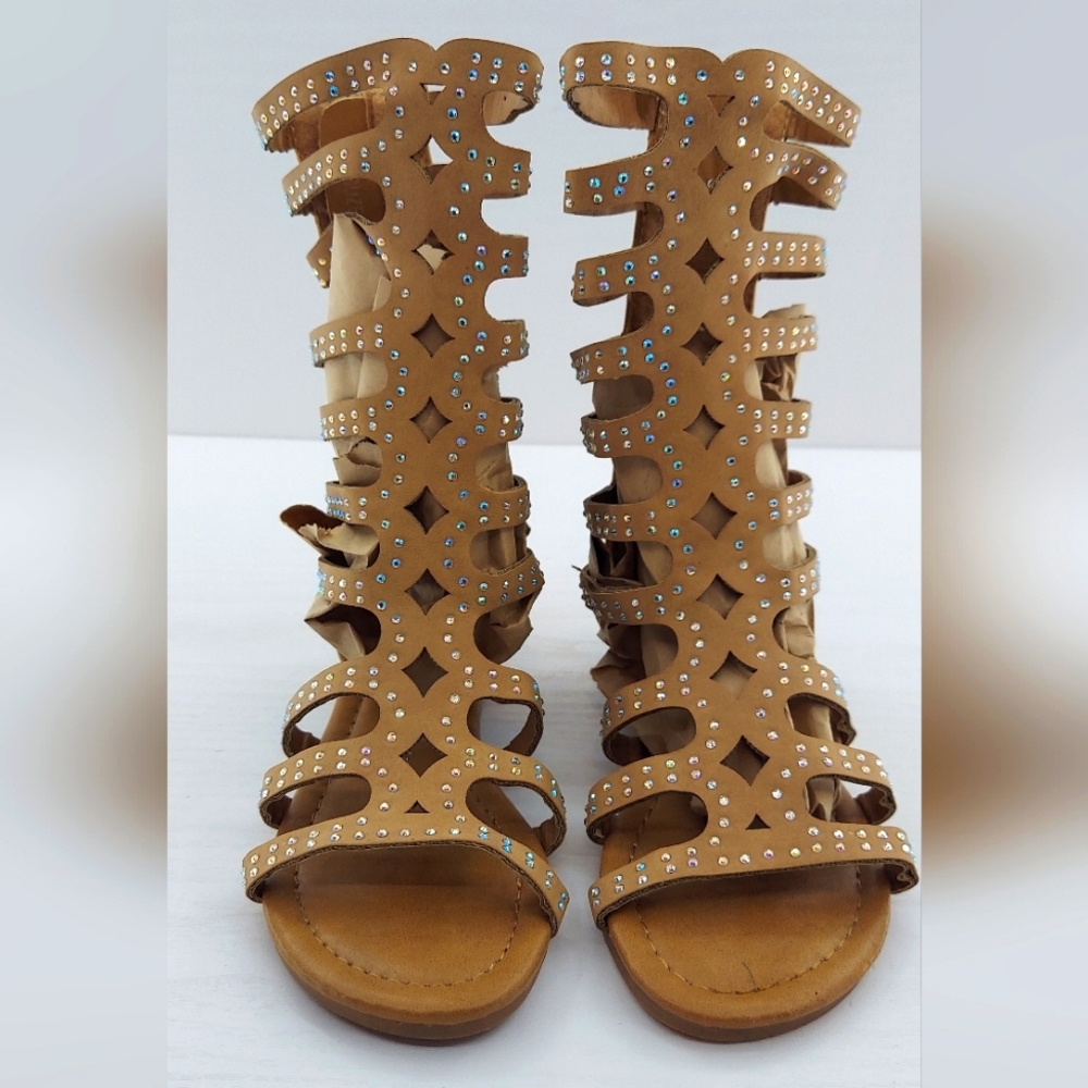 NWOT Toddler Girls Knee High Gladiator Sandals Sz. 8